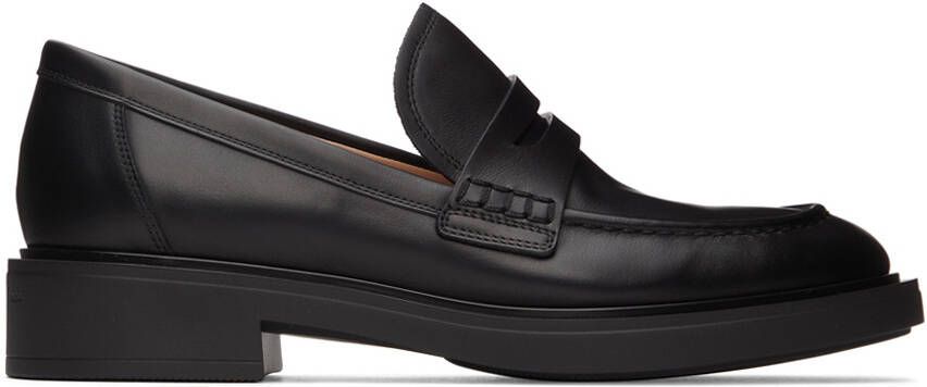 Gianvito Rossi Black Leather Harris Loafers - Picture 5