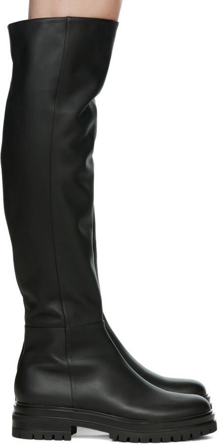 Gianvito Rossi Black Leather Quinn Tall Boots - Picture 5