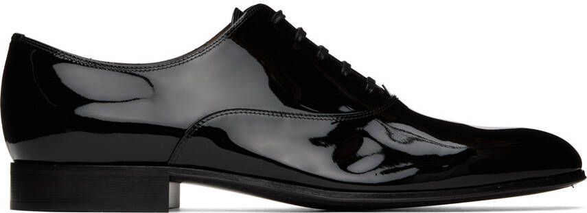 Gianvito Rossi Black Patent Vittorio Vernice Lace-Up Derbys - Picture 4