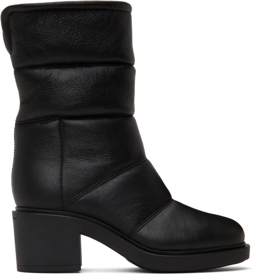 Gianvito Rossi Black Quilted Shearling Ankle Boots - Picture 5