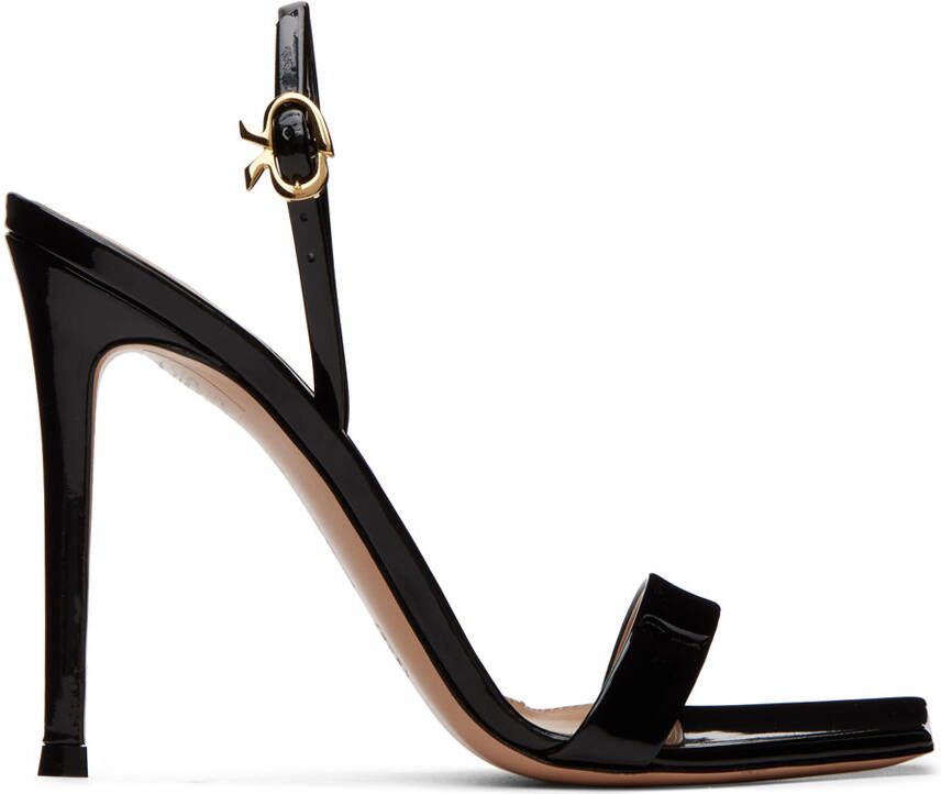 Gianvito Rossi Black Ribbon Stiletto Sandals - Picture 5