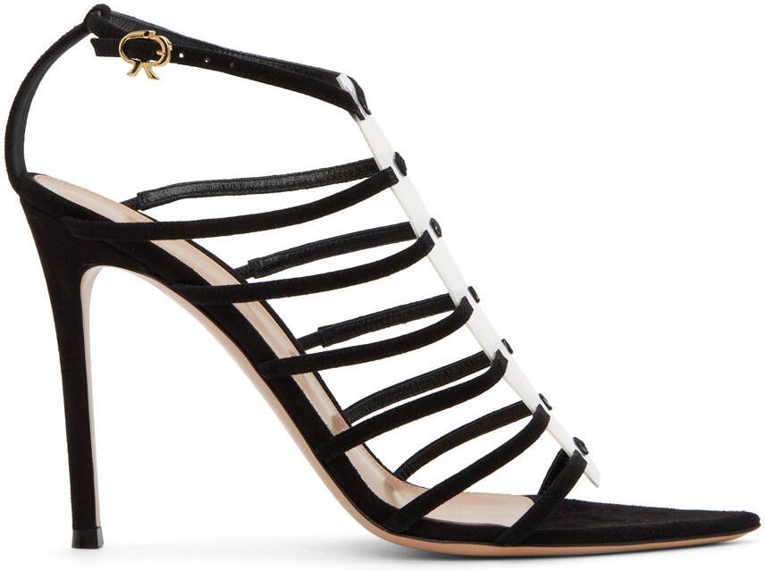 Gianvito Rossi Black Suede Heeled Sandals - Picture 5