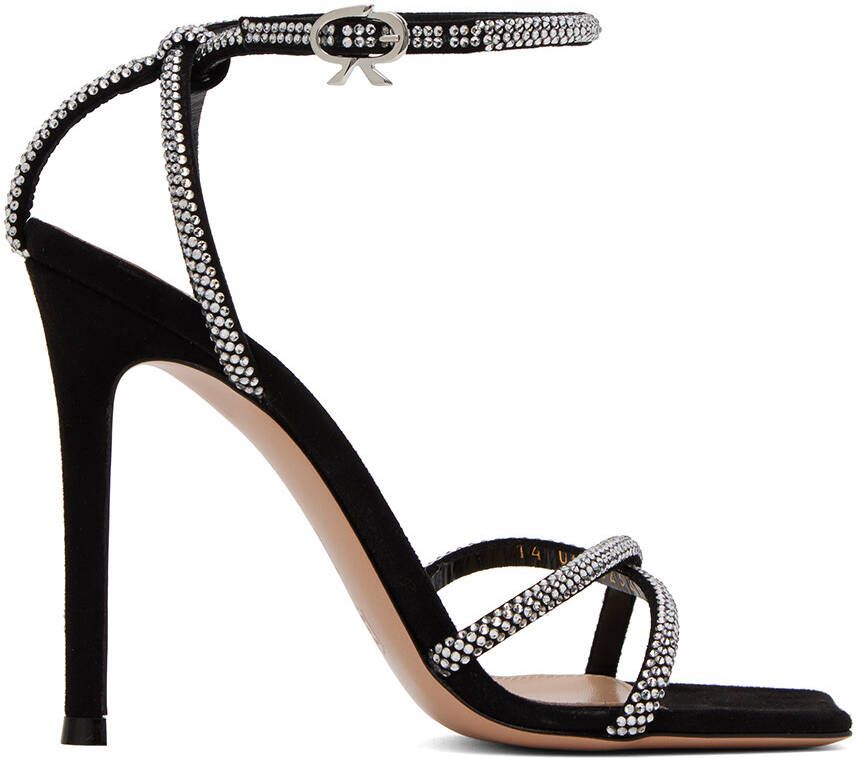 Gianvito Rossi Black Suede Heeled Sandals - Picture 5