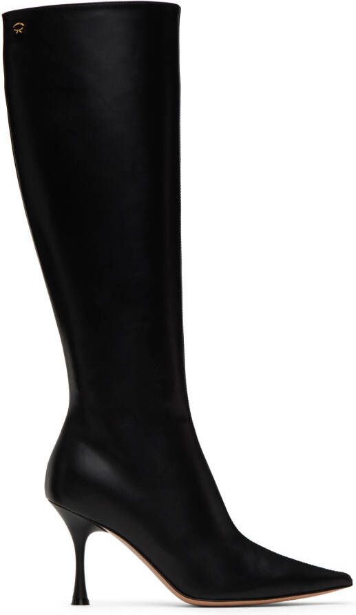 Gianvito Rossi Black Vitello 85 Tall Boots - Picture 2