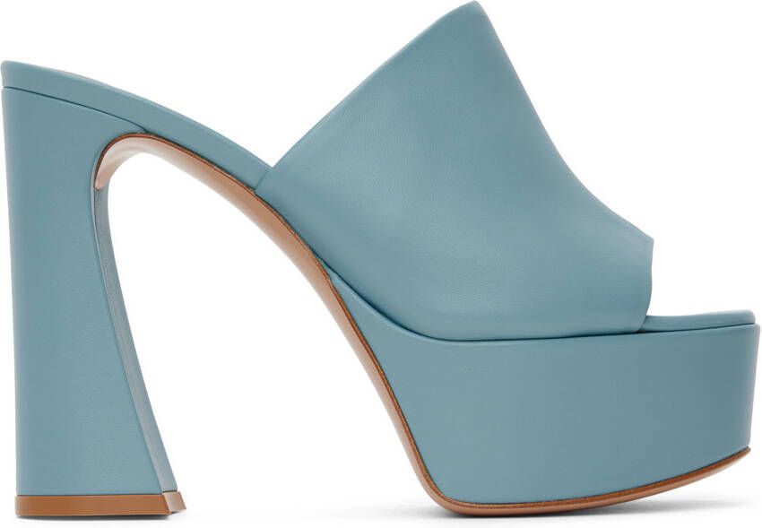 Gianvito Rossi Blue Holly Mule Sandals - Picture 5