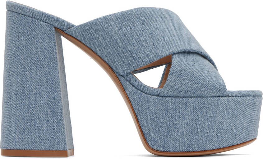 Gianvito Rossi Blue Sheridan Heeled Sandals