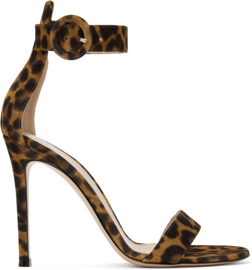 Gianvito Rossi Brown Portofino Heeled Sandals - Picture 2
