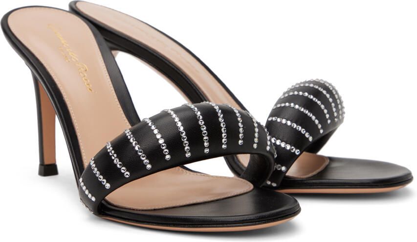 Gianvito Rossi Black Bijoux Crystal Heeled Sandals