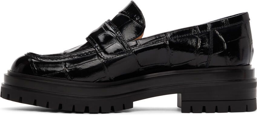 Gianvito Rossi Black Croc Argo Loafers - Picture 2