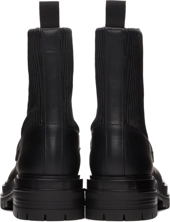 Gianvito Rossi Black Leather Berck Boots - Picture 3