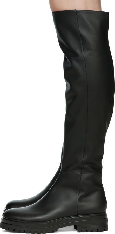 Gianvito Rossi Black Leather Quinn Tall Boots - Picture 3