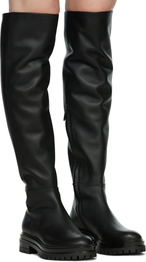 Gianvito Rossi Black Leather Quinn Tall Boots