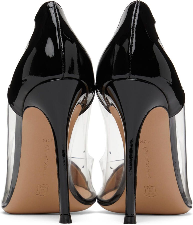Gianvito Rossi Black Patent Plexi 105 Heels