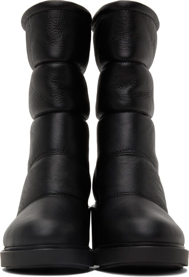 Gianvito Rossi Black Quilted Shearling Ankle Boots - Picture 2