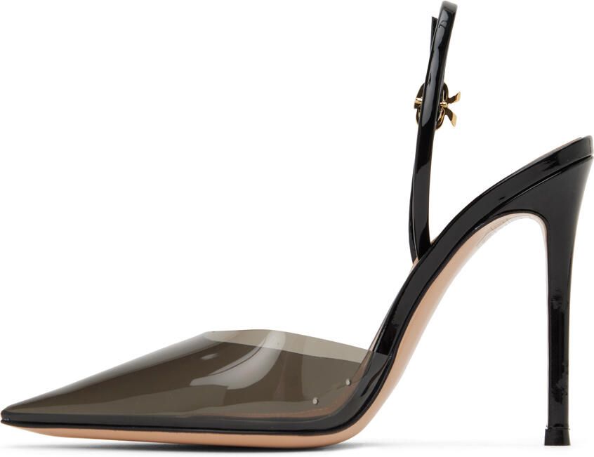 Gianvito Rossi Black Ribbon D'Orsay 85 Heels - Picture 3