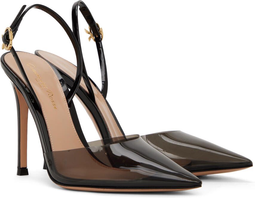 Gianvito Rossi Black Ribbon D'Orsay 85 Heels - Picture 2