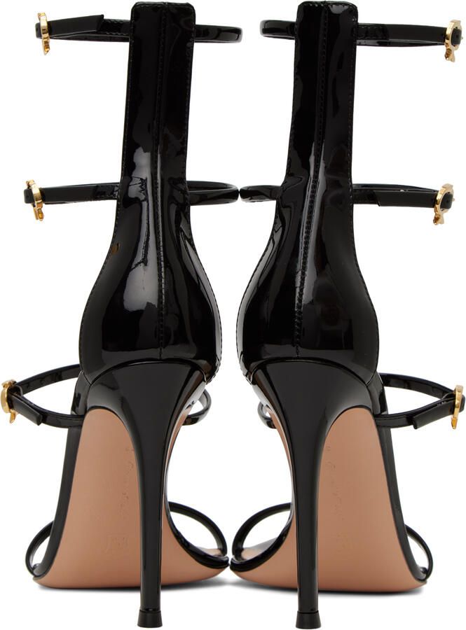 Gianvito Rossi Black Ribbon Uptown 105 Heeled Sandals - Picture 3