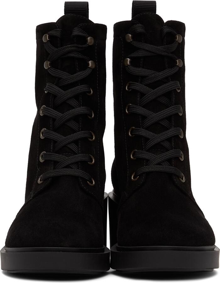 Gianvito Rossi Black Suede Foster Lace-Up Boots - Picture 2