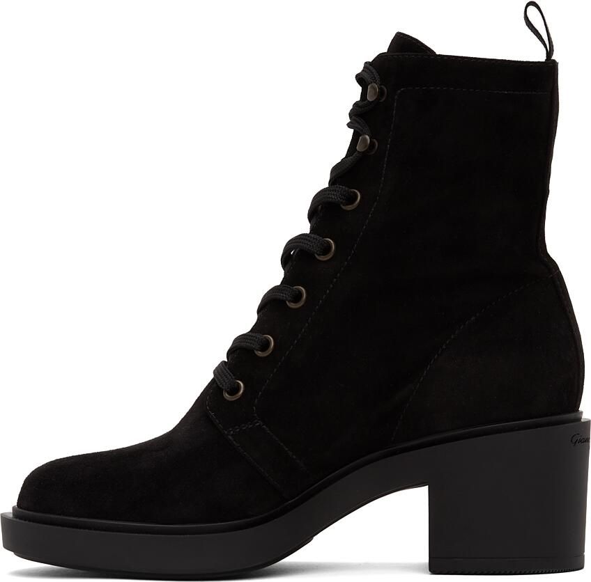 Gianvito Rossi Black Suede Foster Lace-Up Boots