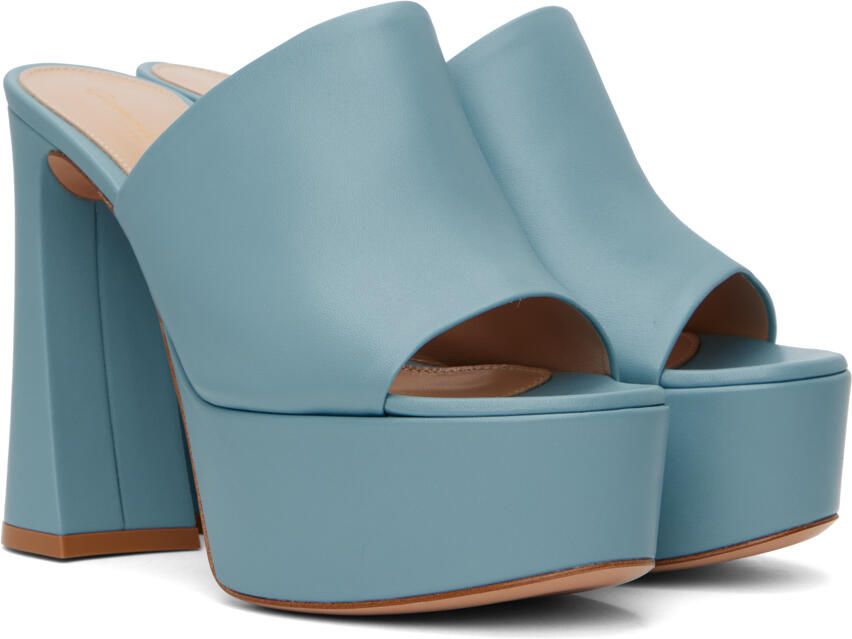 Gianvito Rossi Blue Holly Mule Sandals - Picture 2
