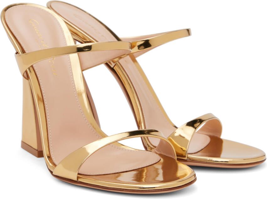 Gianvito Rossi Gold Aura Heeled Sandals