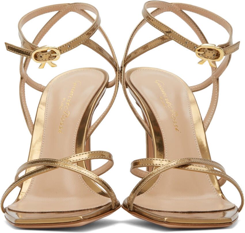 Gianvito Rossi Gold Georgina 105 Heeled Sandals - Picture 3