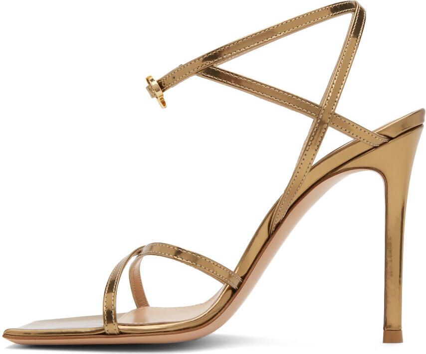 Gianvito Rossi Gold Georgina 105 Heeled Sandals - Picture 4