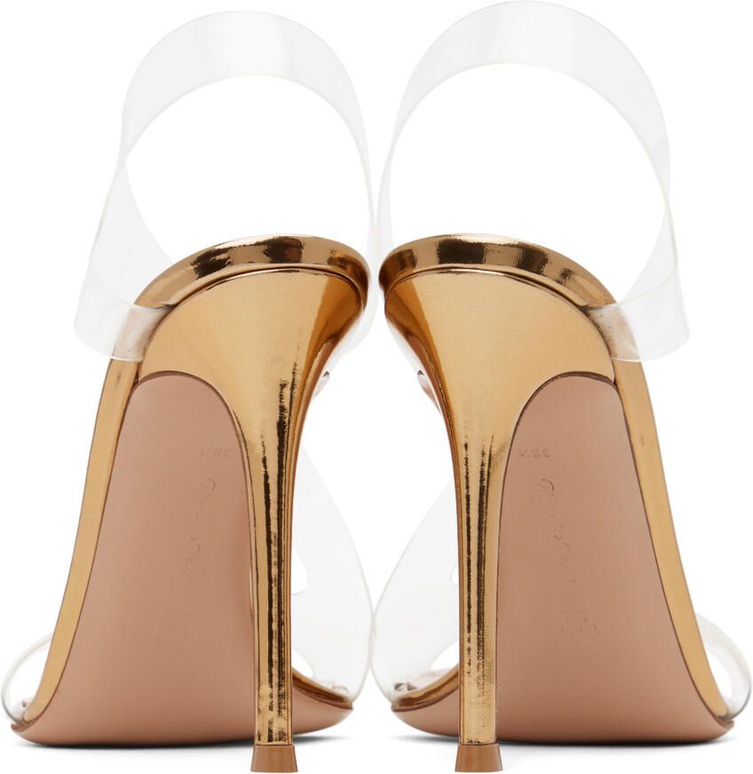 Gianvito Rossi Gold Metropolis Heeled Sandals - Picture 5