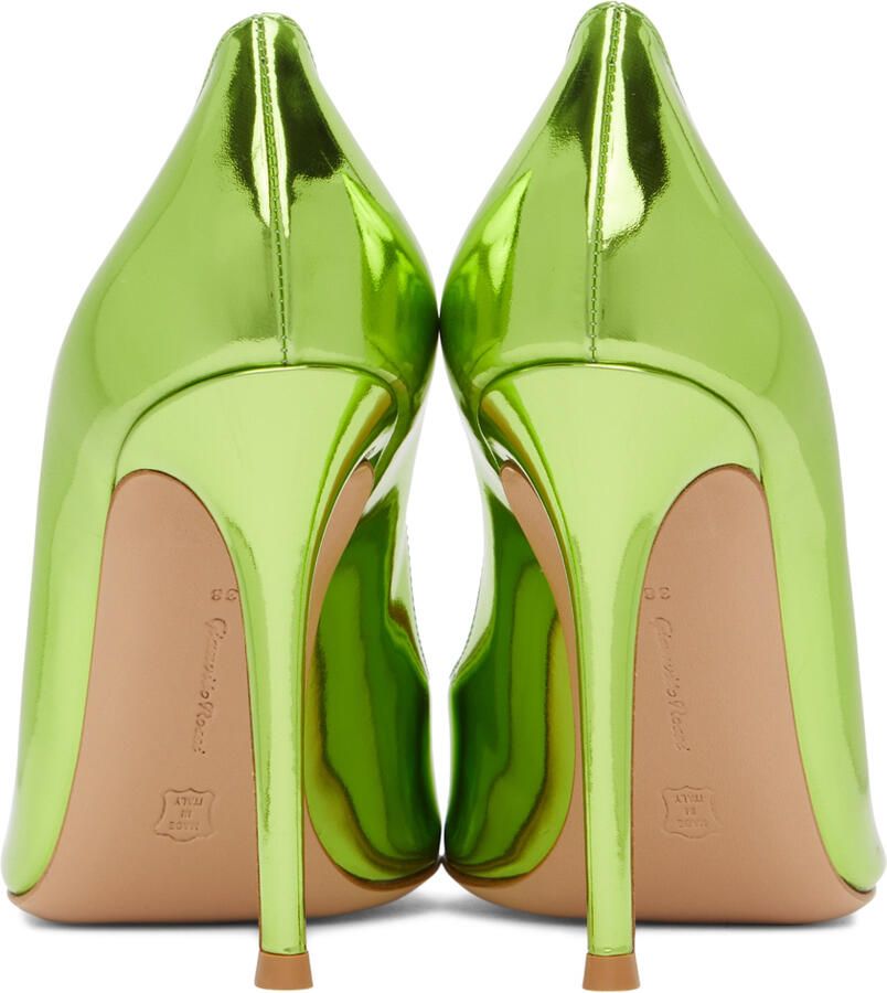 Gianvito Rossi Green Leather Gianvito 105 Heels