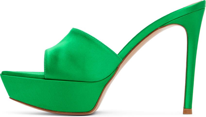 Gianvito Rossi Green Platform Heeled Sandals - Picture 3