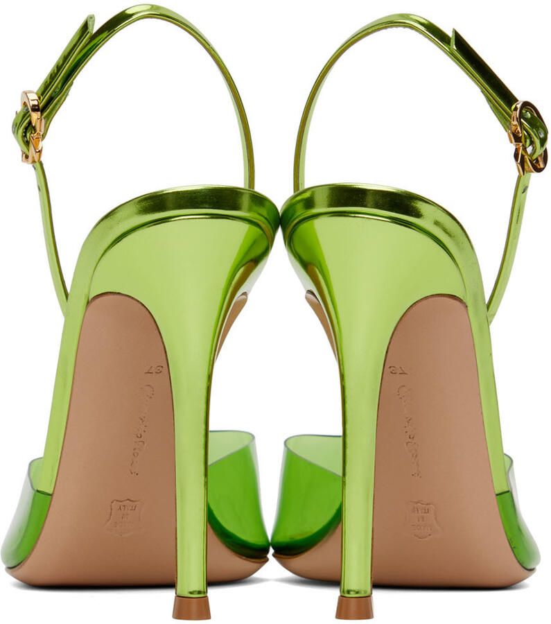 Gianvito Rossi Green Ribbon D'Orsay Heels