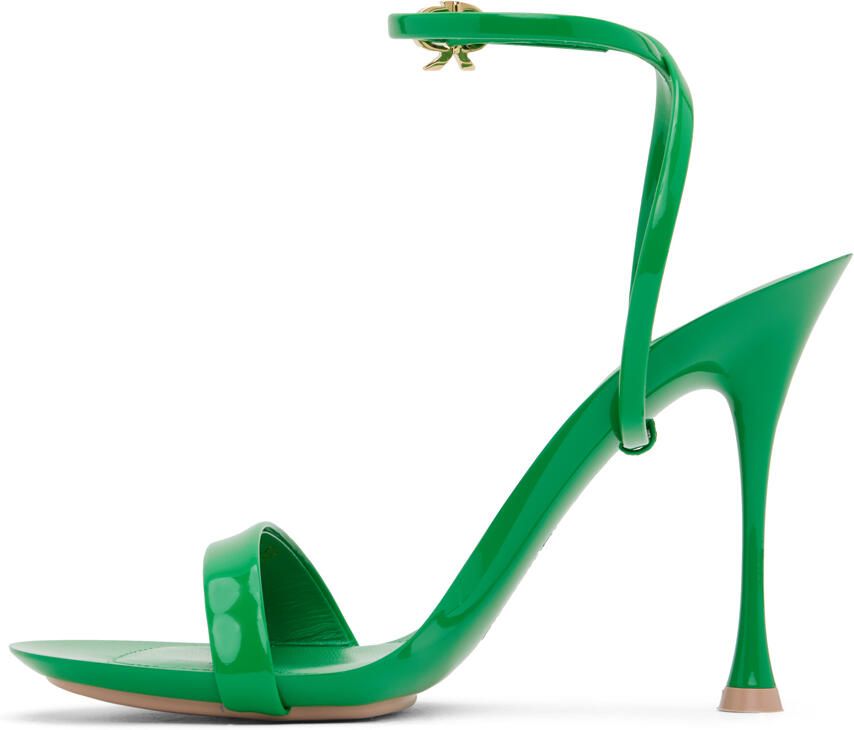 Gianvito Rossi Green Spice Ribbon Heeled Sandals - Picture 2