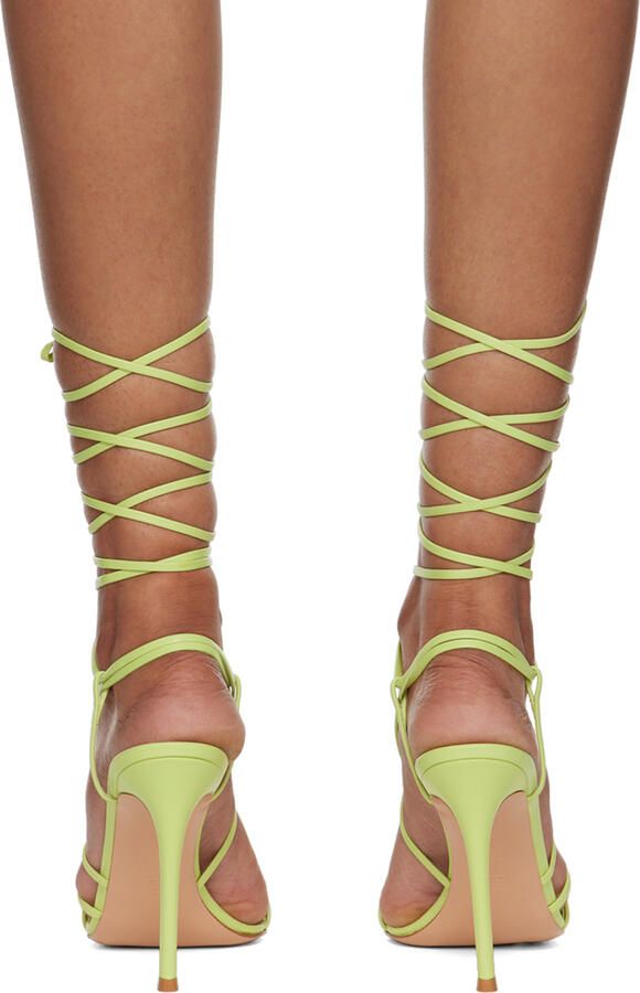 Gianvito Rossi Green Wrap Sandals - Picture 5