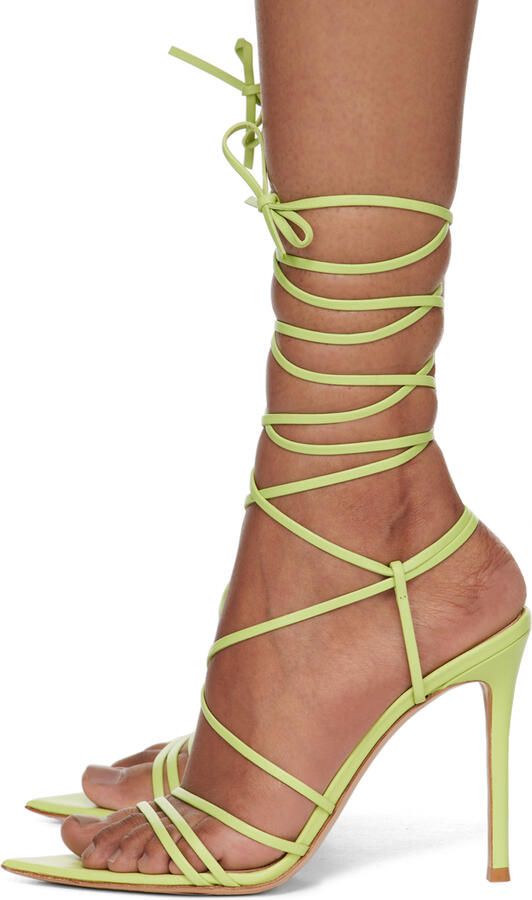 Gianvito Rossi Green Wrap Sandals - Picture 3