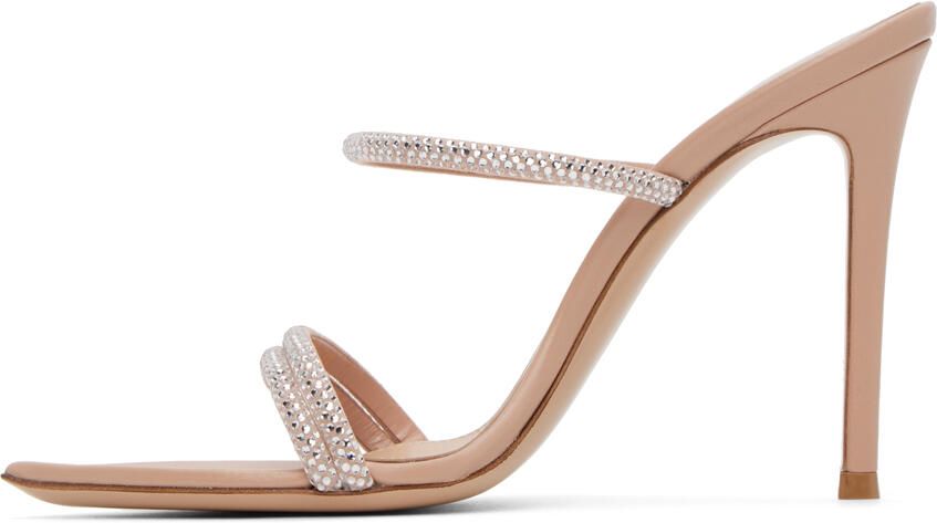 Gianvito Rossi Pink Crystal Heeled Sandals - Picture 3
