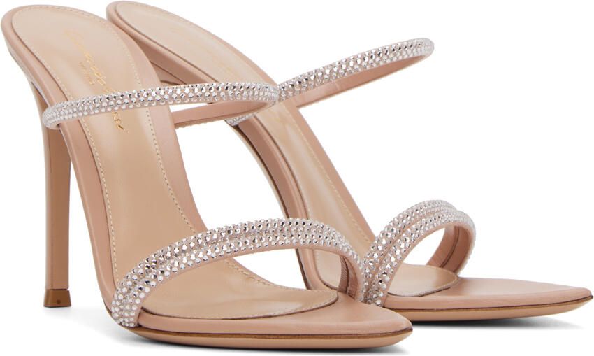 Gianvito Rossi Pink Crystal Heeled Sandals - Picture 2