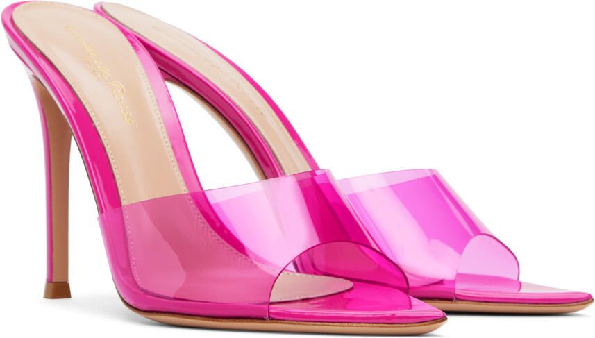 Gianvito Rossi Pink Elle 85 Mules - Picture 2