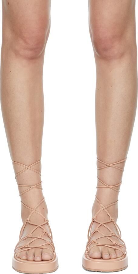 Gianvito Rossi Pink Minas Flatform Sandals - Picture 3