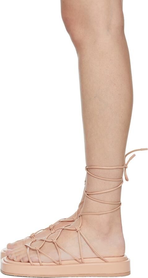 Gianvito Rossi Pink Minas Flatform Sandals - Picture 2