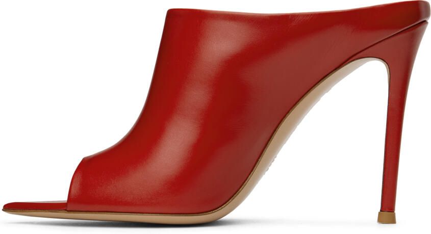 Gianvito Rossi Red Nova Mules - Picture 3