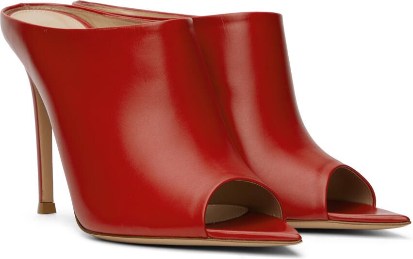Gianvito Rossi Red Nova Mules - Picture 2