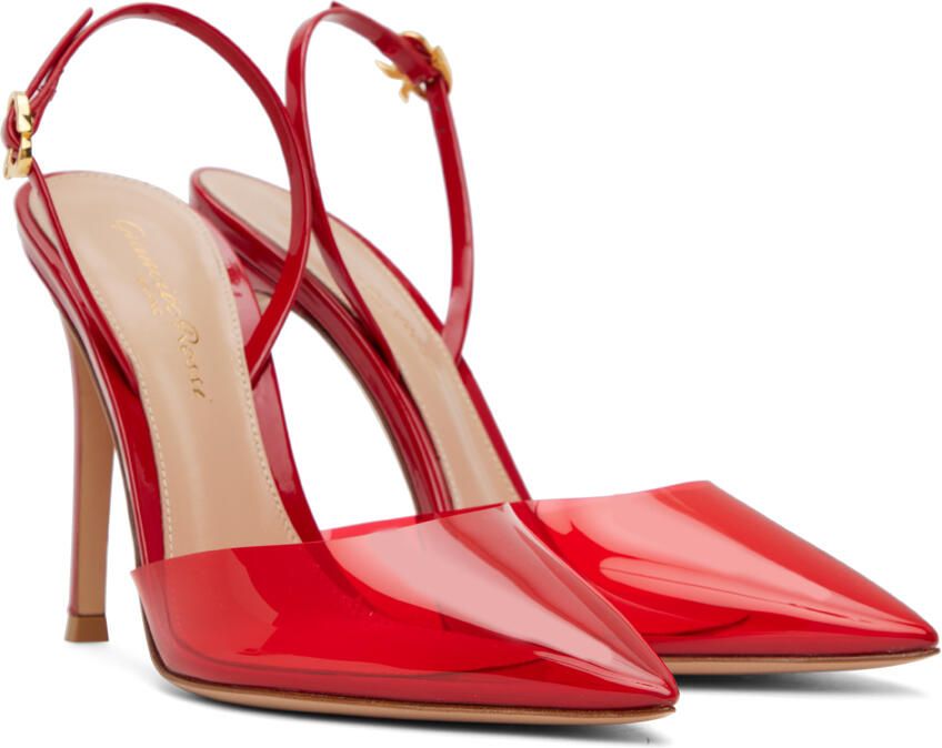 Gianvito Rossi Red Ribbon D'Orsay Heels - Picture 2