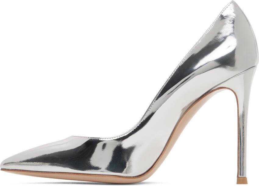 Gianvito Rossi Silver Gianvito 105 Heels - Picture 3