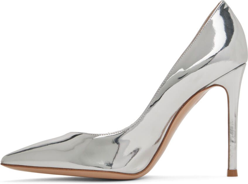 Gianvito Rossi Silver Gianvito 105 Heels - Picture 3
