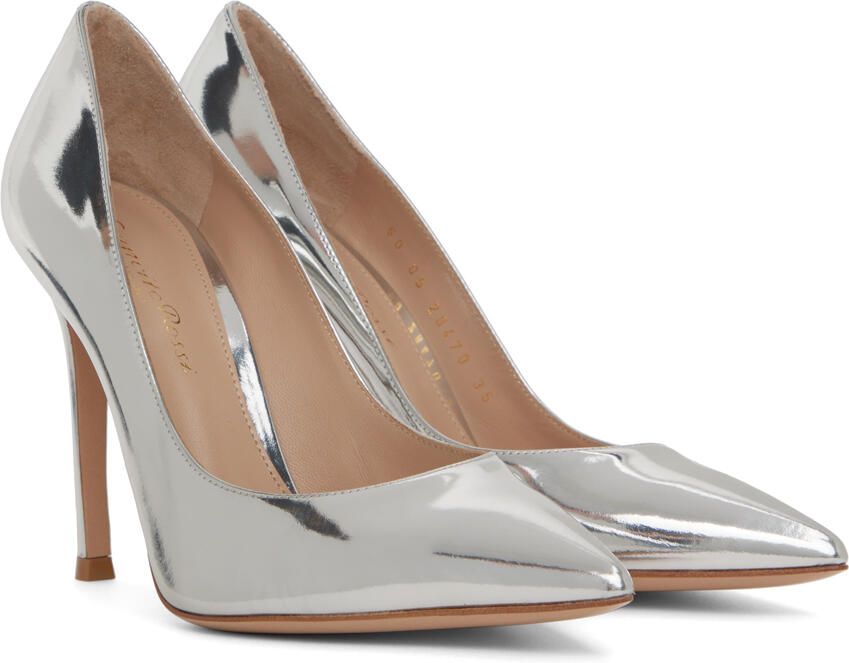 Gianvito Rossi Silver Gianvito 105 Heels - Picture 2