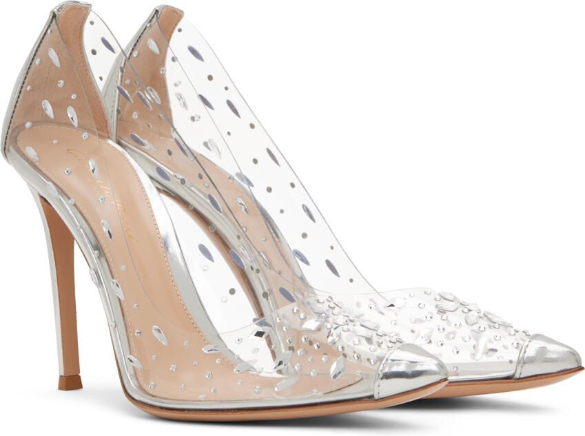 Gianvito Rossi Silver Halley Heels - Picture 2