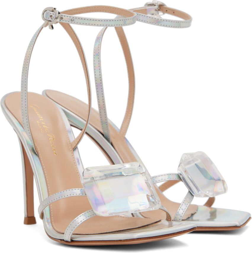Gianvito Rossi Silver Jaipur 105 Heeled Sandals