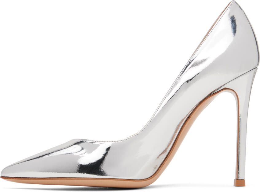 Gianvito Rossi Silver Pointed Heels - Picture 3