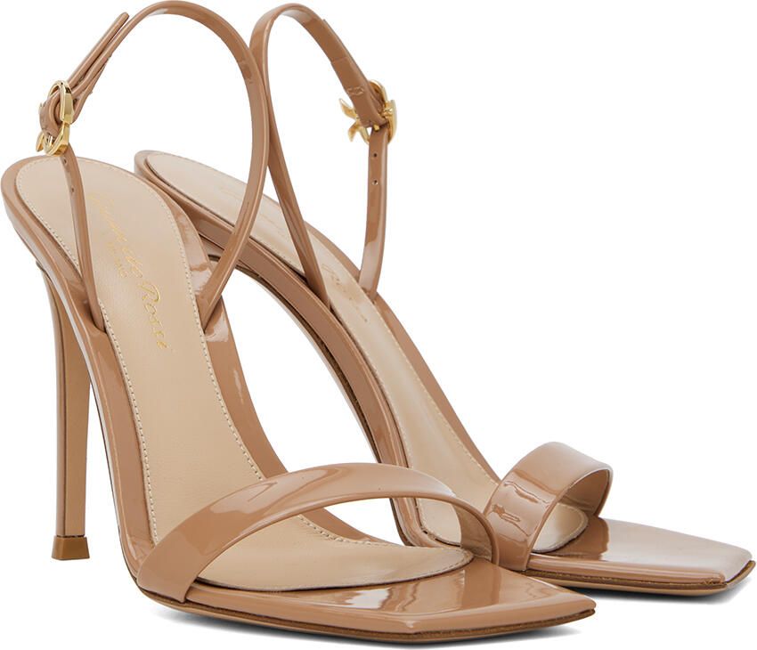 Gianvito Rossi Tan Ribbon Sandals - Picture 2