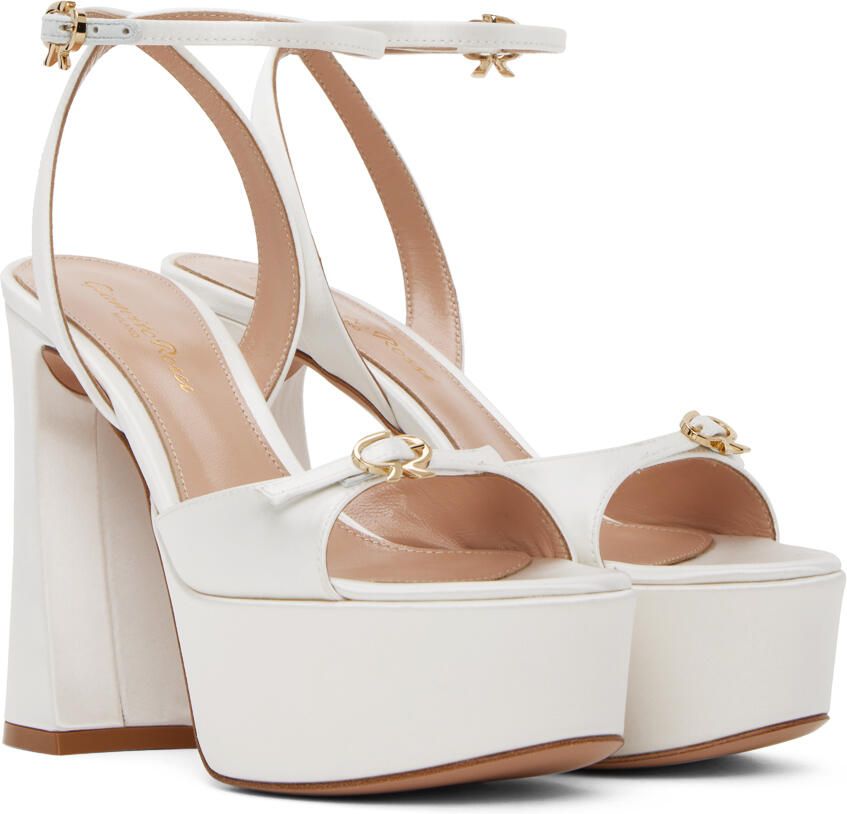 Gianvito Rossi White Maddy Heeled Sandals - Picture 2